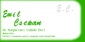 emil csepan business card
